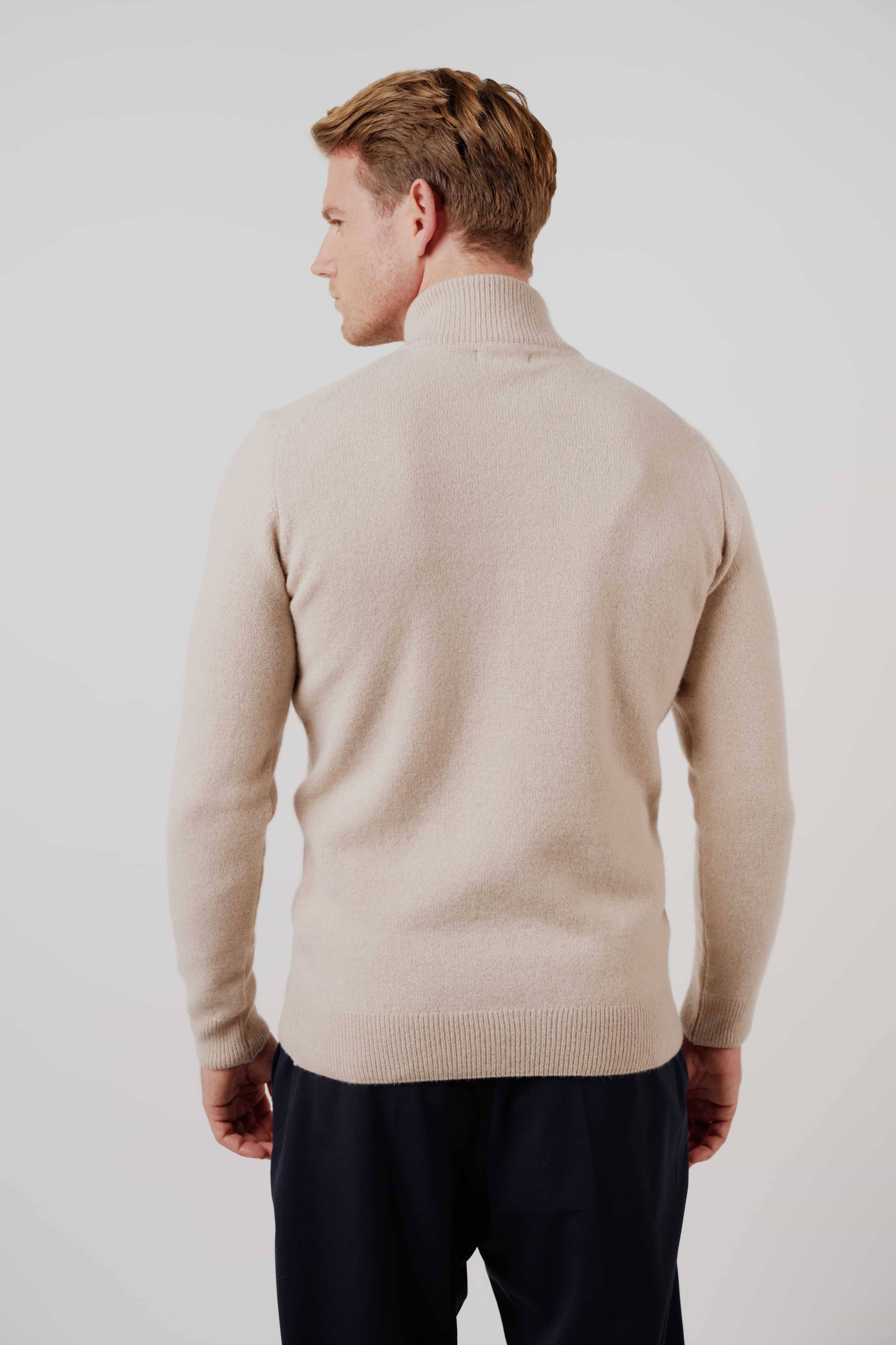 Merino Silk Cashmere Quarter-Zip Sweater Oat