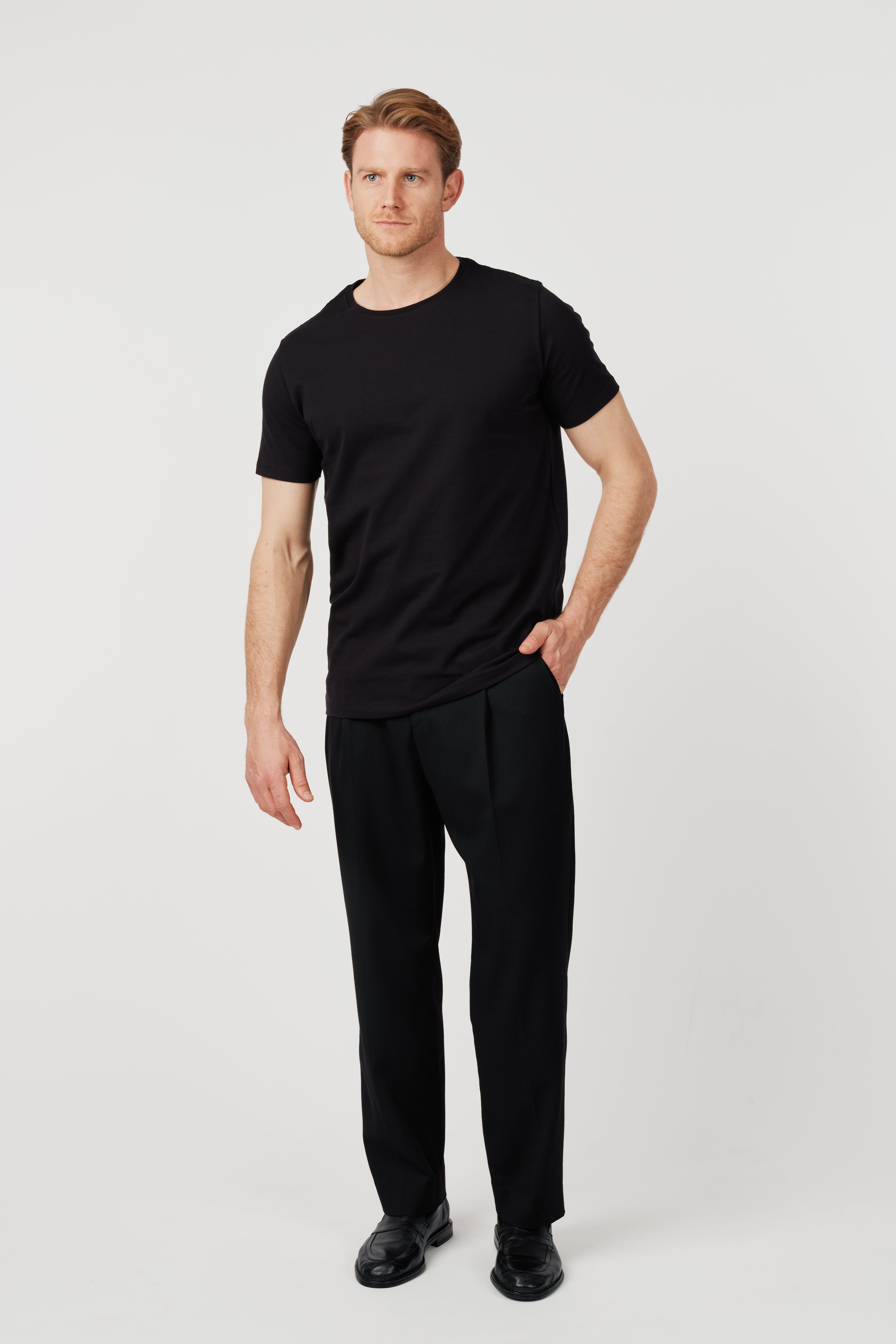 Pima Cotton Crew Neck T-Shirt Black