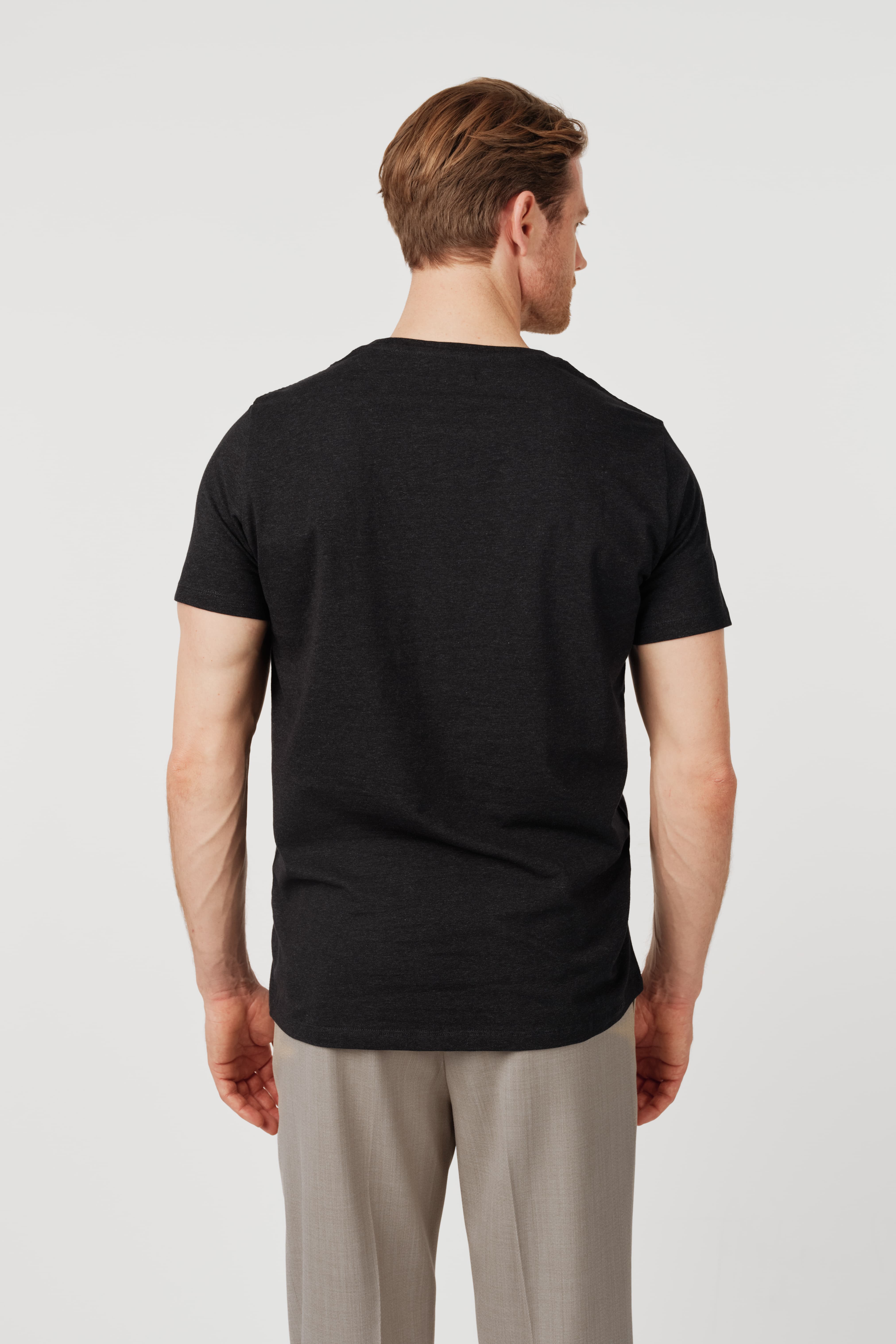 Pima Cotton Crew Neck T-Shirt Dark Charcoal