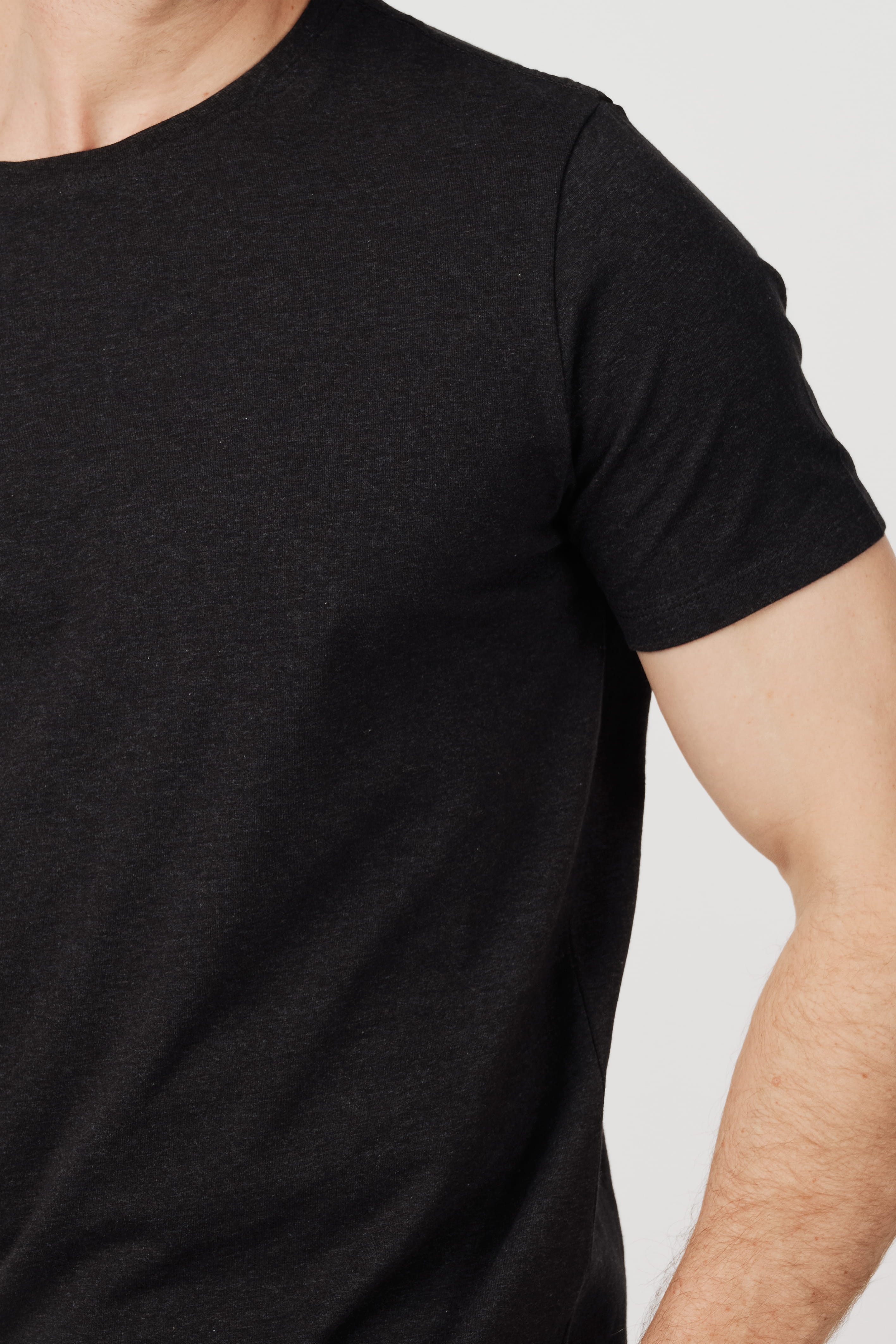 Pima Cotton Crew Neck T-Shirt Dark Charcoal