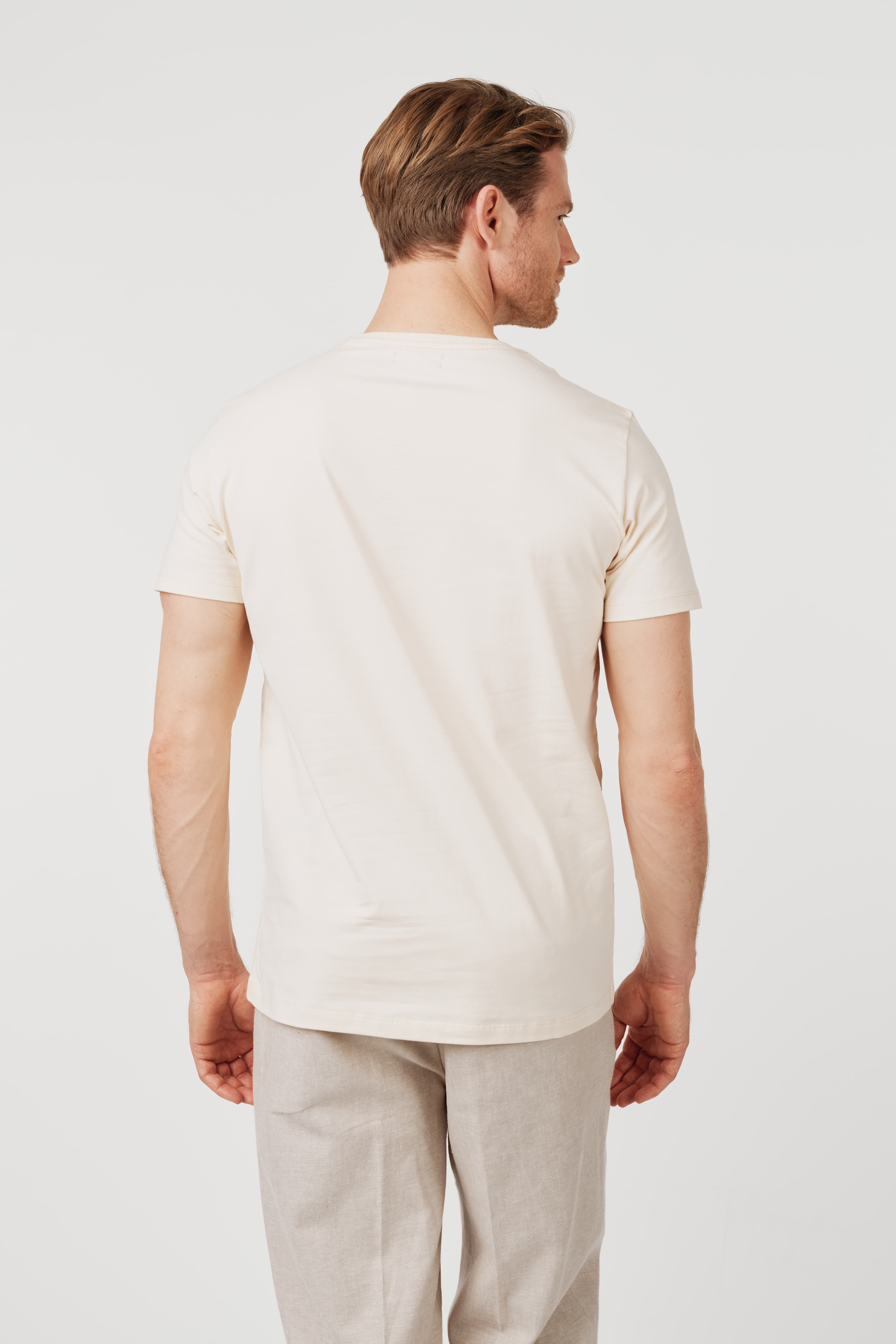 Pima Cotton Crew Neck T-Shirt Ivory