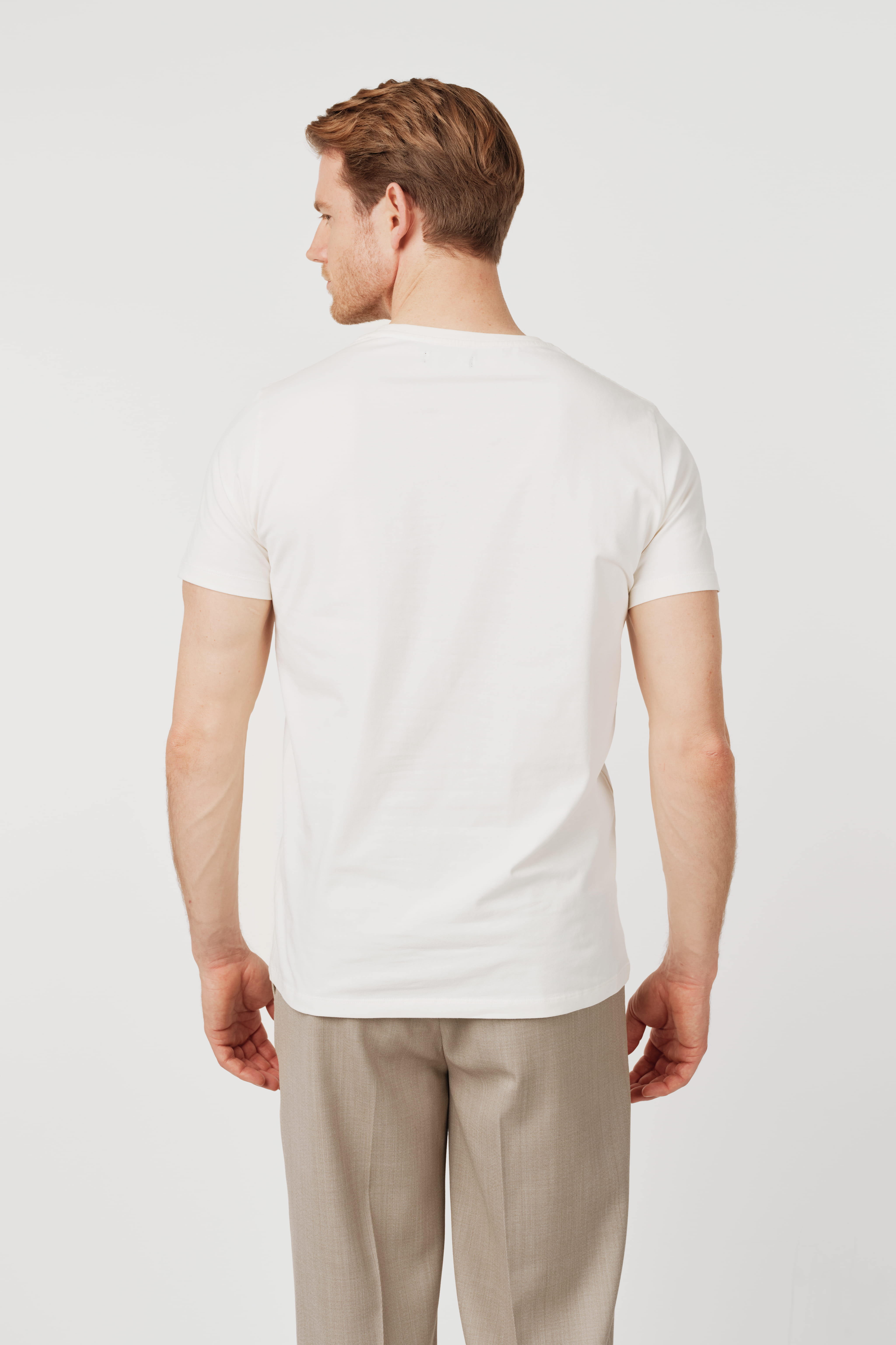 Pima Cotton Crew Neck T-Shirt Off-White