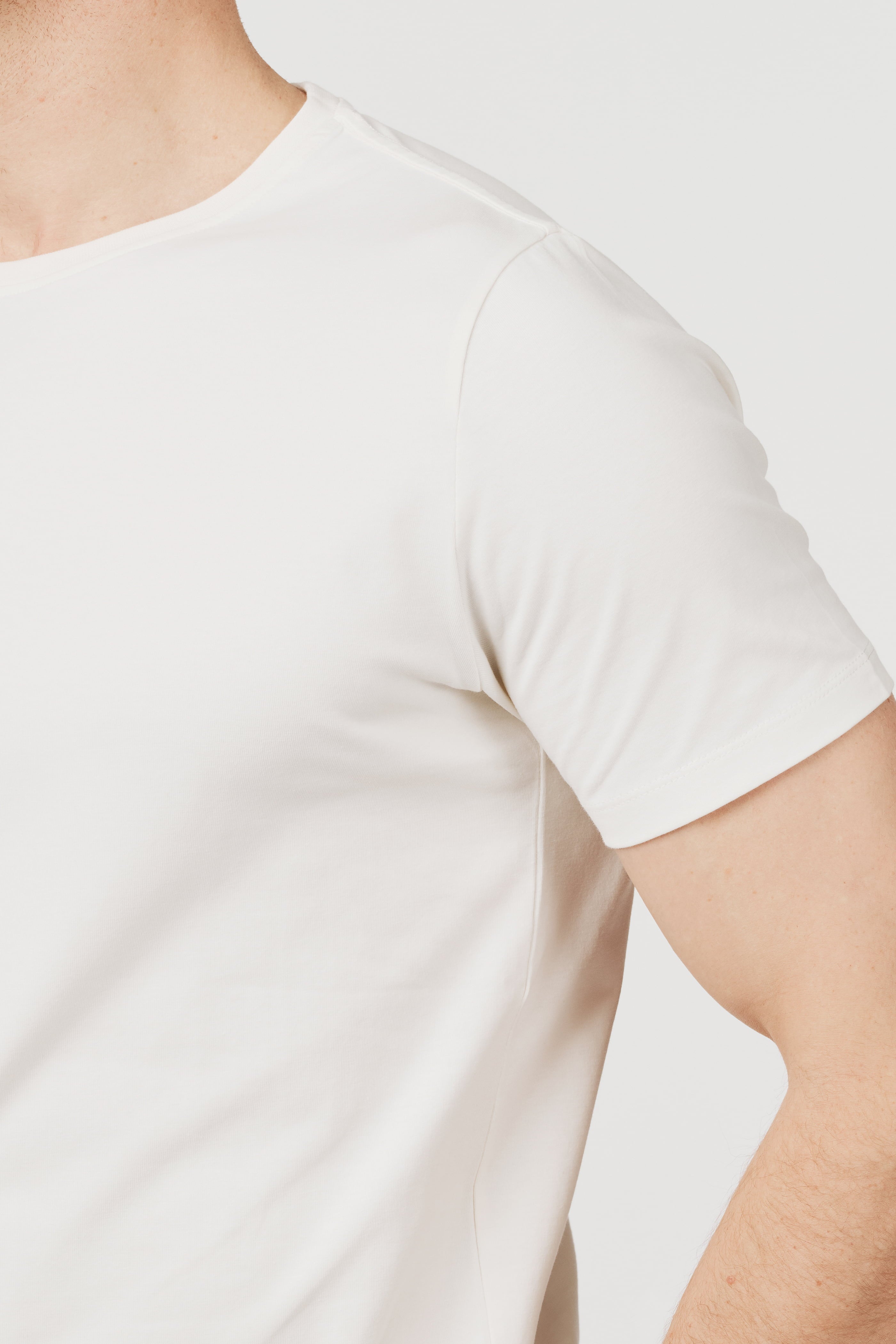 Pima Cotton Crew Neck T-Shirt Off-White