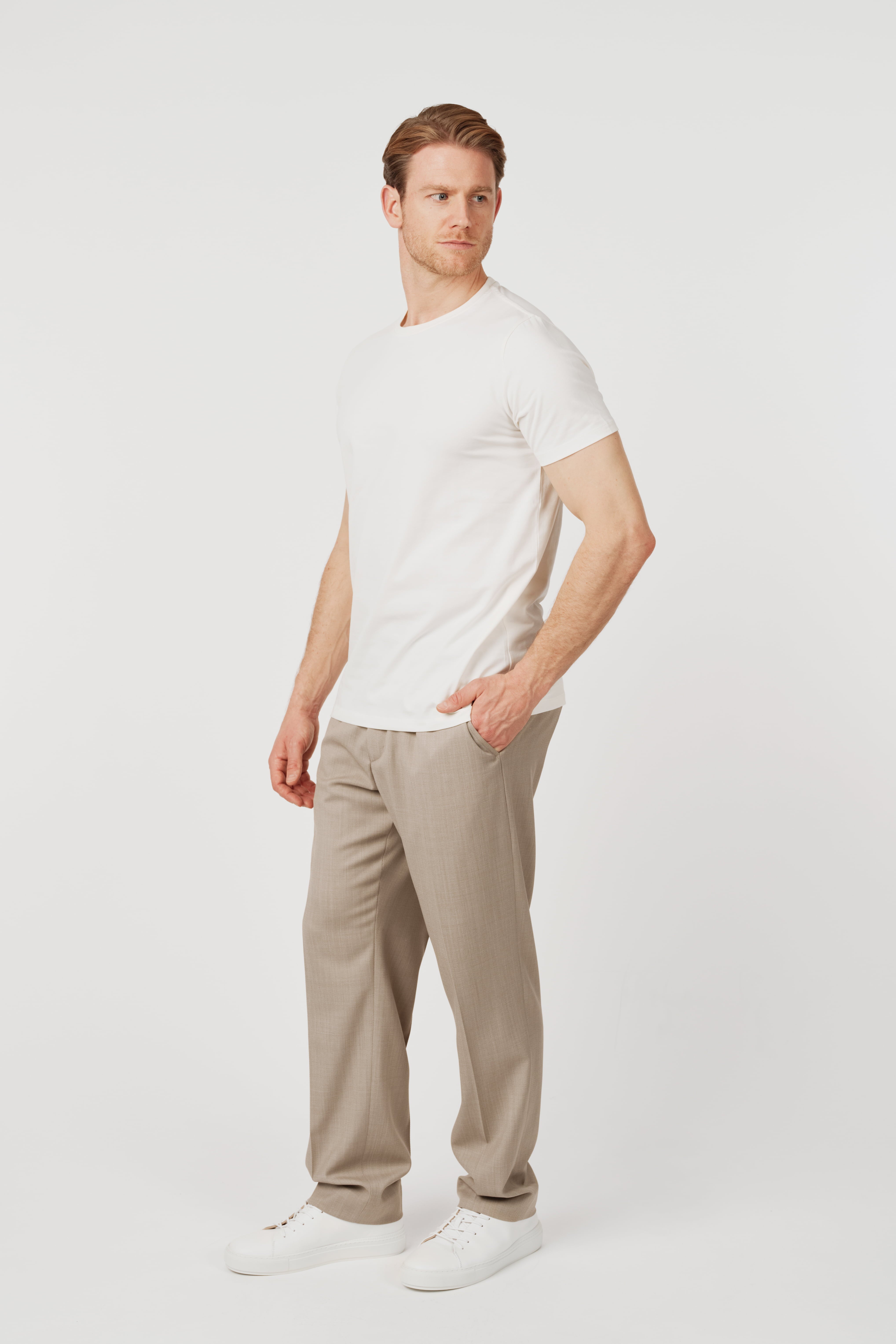 Pima Cotton Crew Neck T-Shirt Off-White
