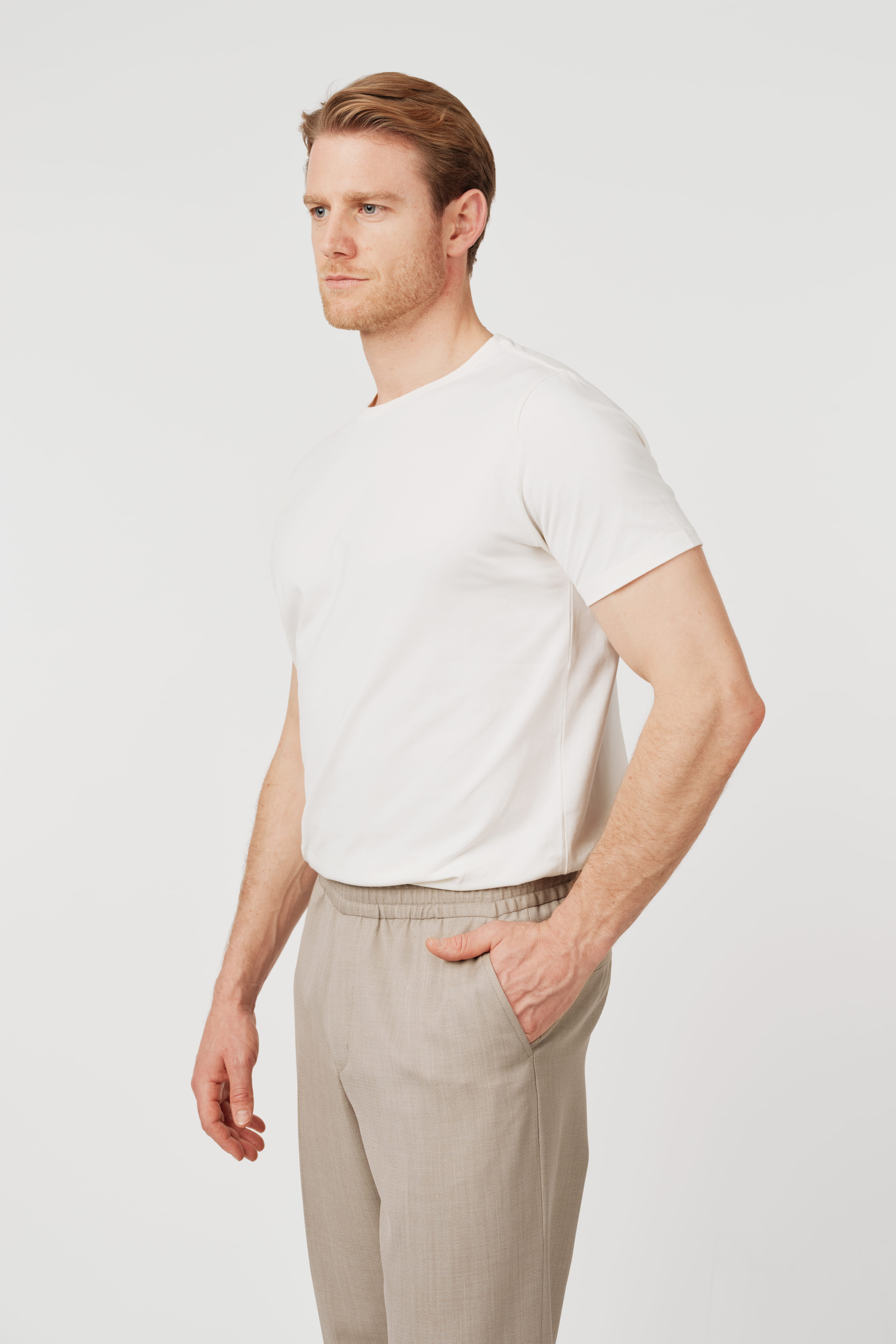 Pima Cotton Crew Neck T-Shirt Off-White