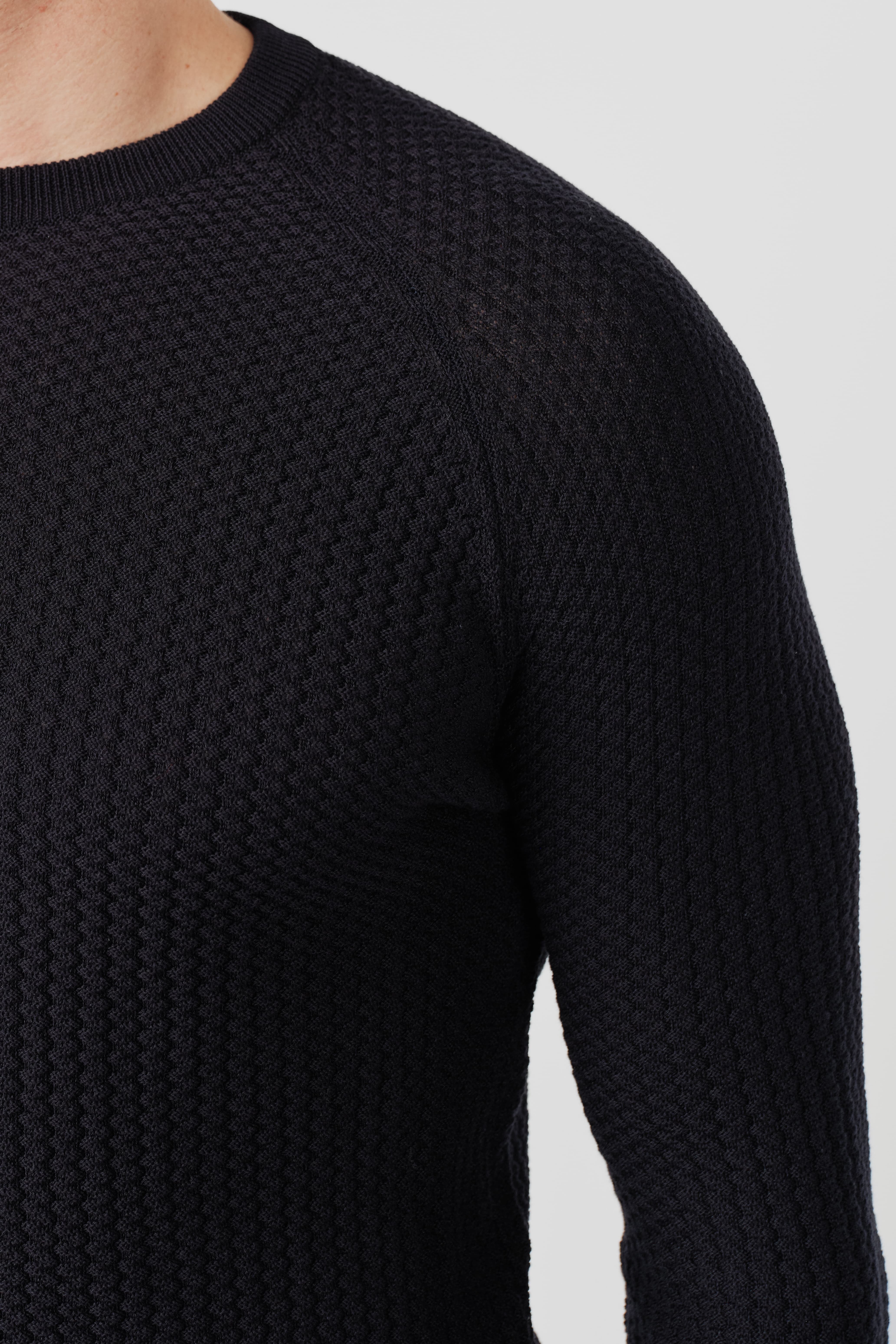Pima Cotton Knit Sweater Dark Navy