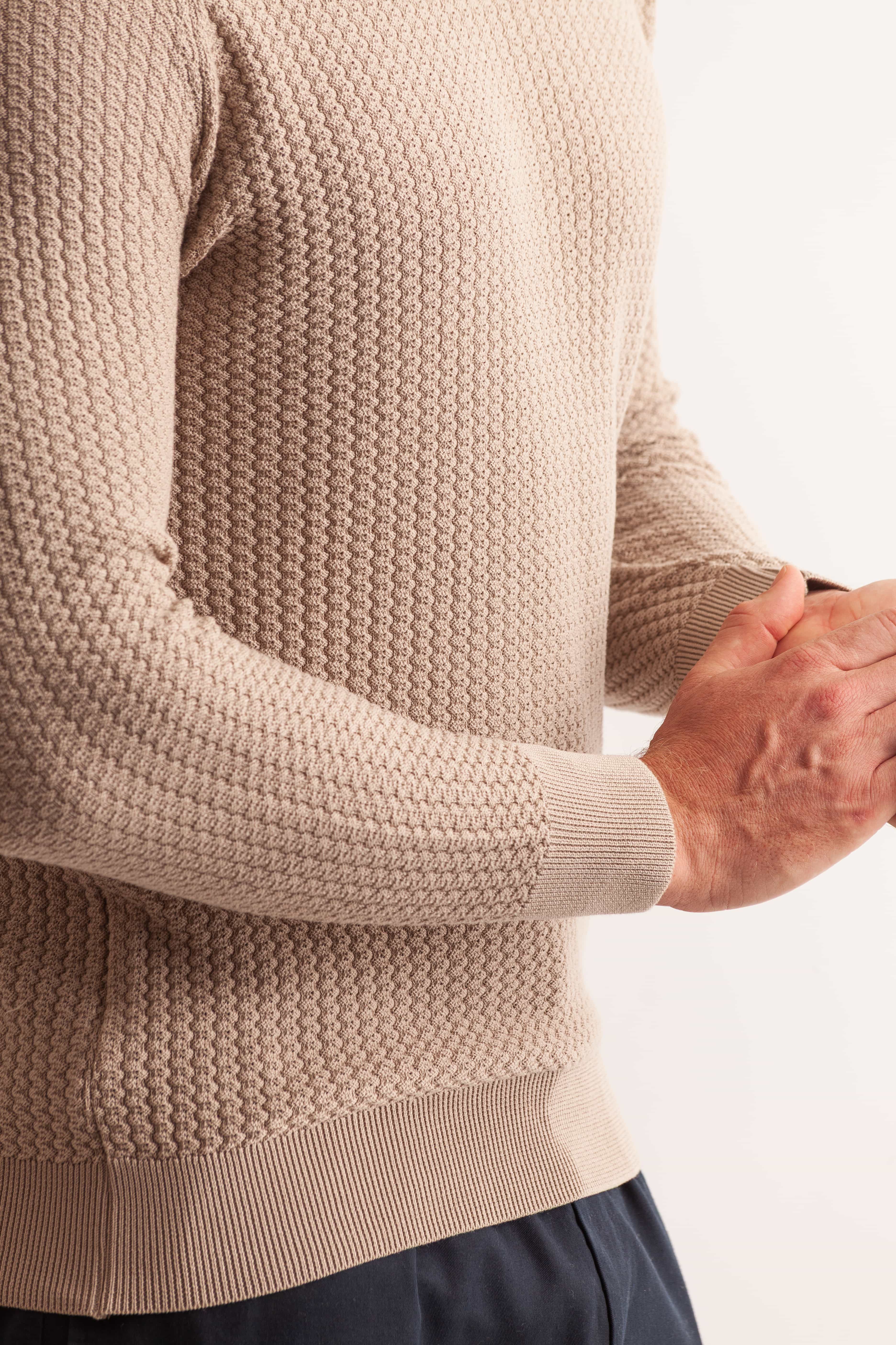 Pima Cotton Knit Sweater Sand