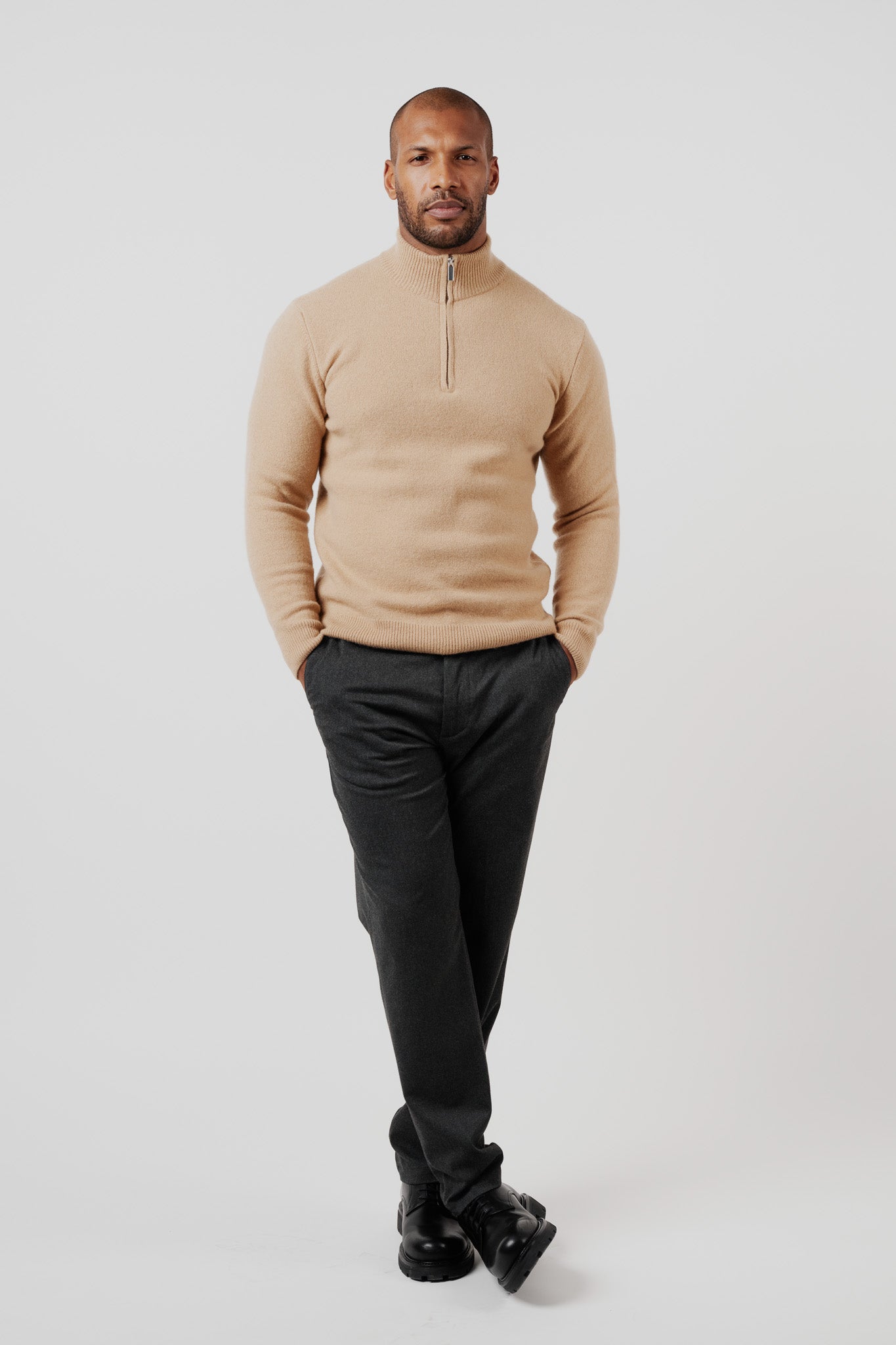 Quarter-Zip Sweater Camel