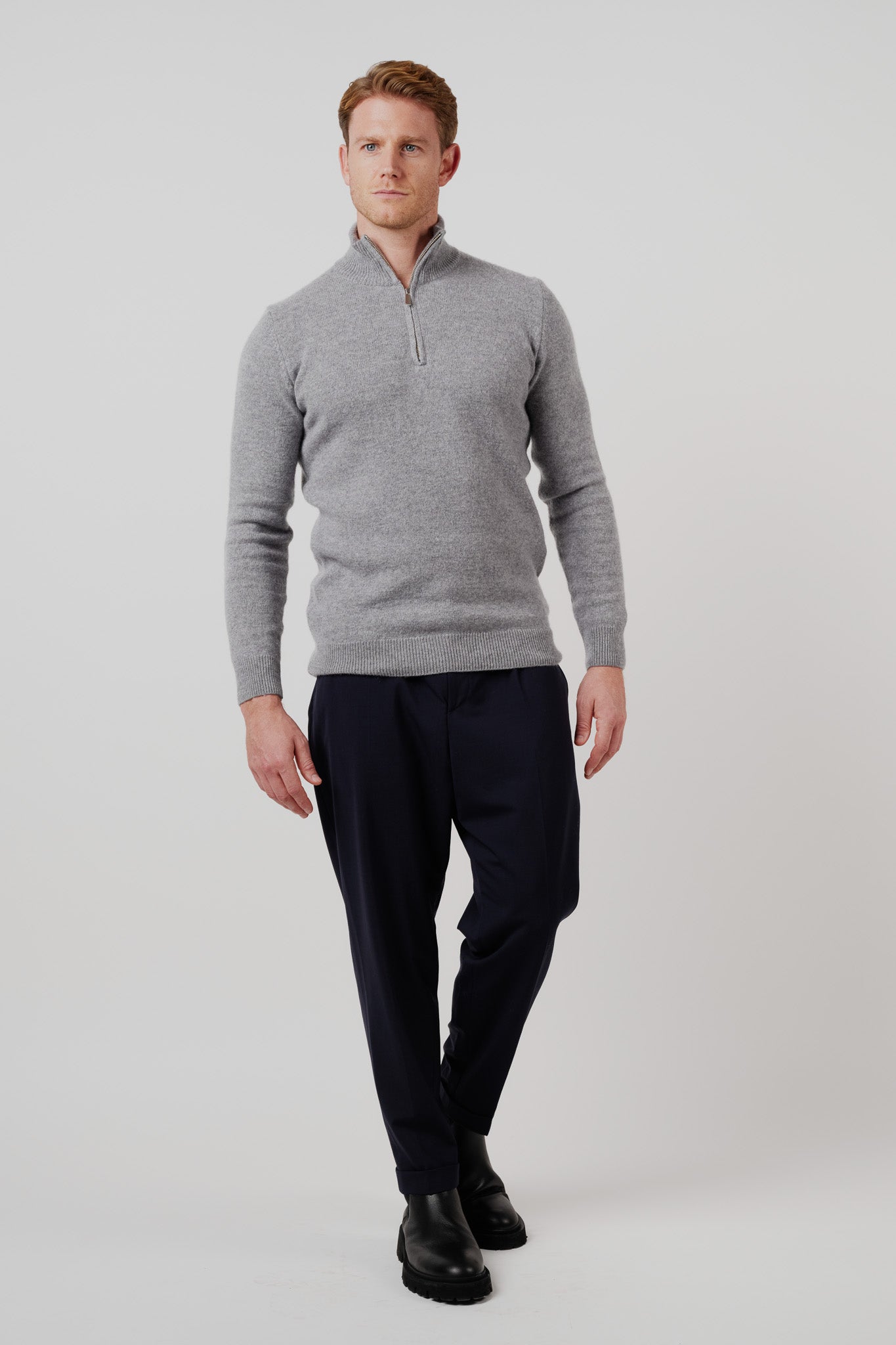 Quarter-Zip Sweater Grey