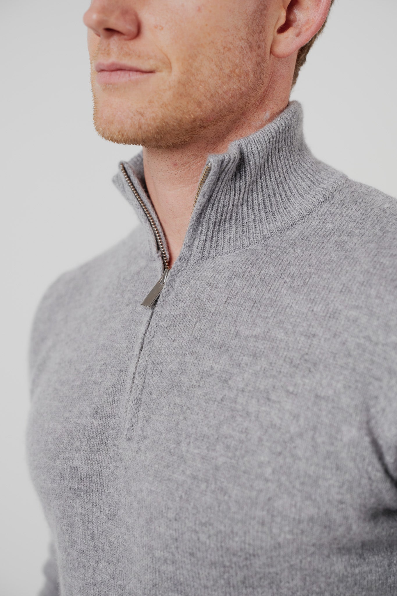 Quarter-Zip Sweater Grey