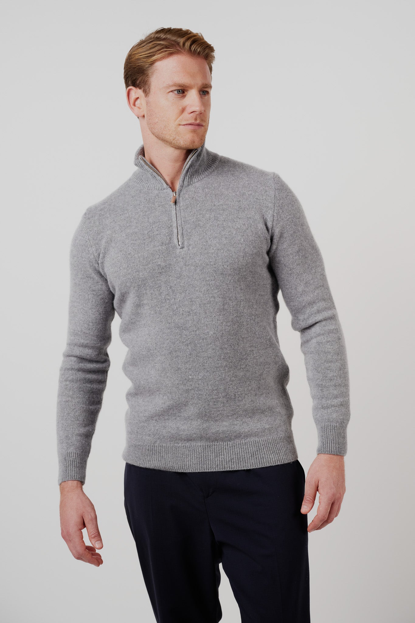 Quarter-Zip Sweater Grey