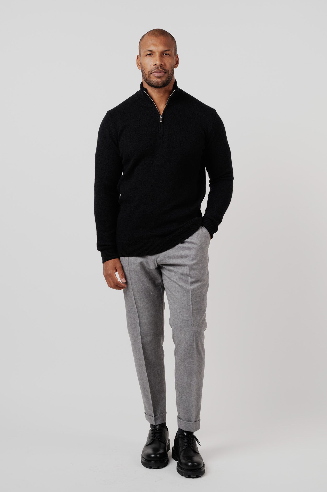 Quarter-Zip Sweater Black