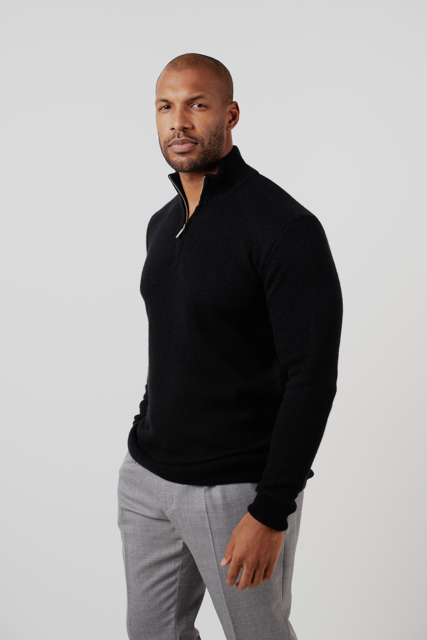 Quarter-Zip Sweater Black