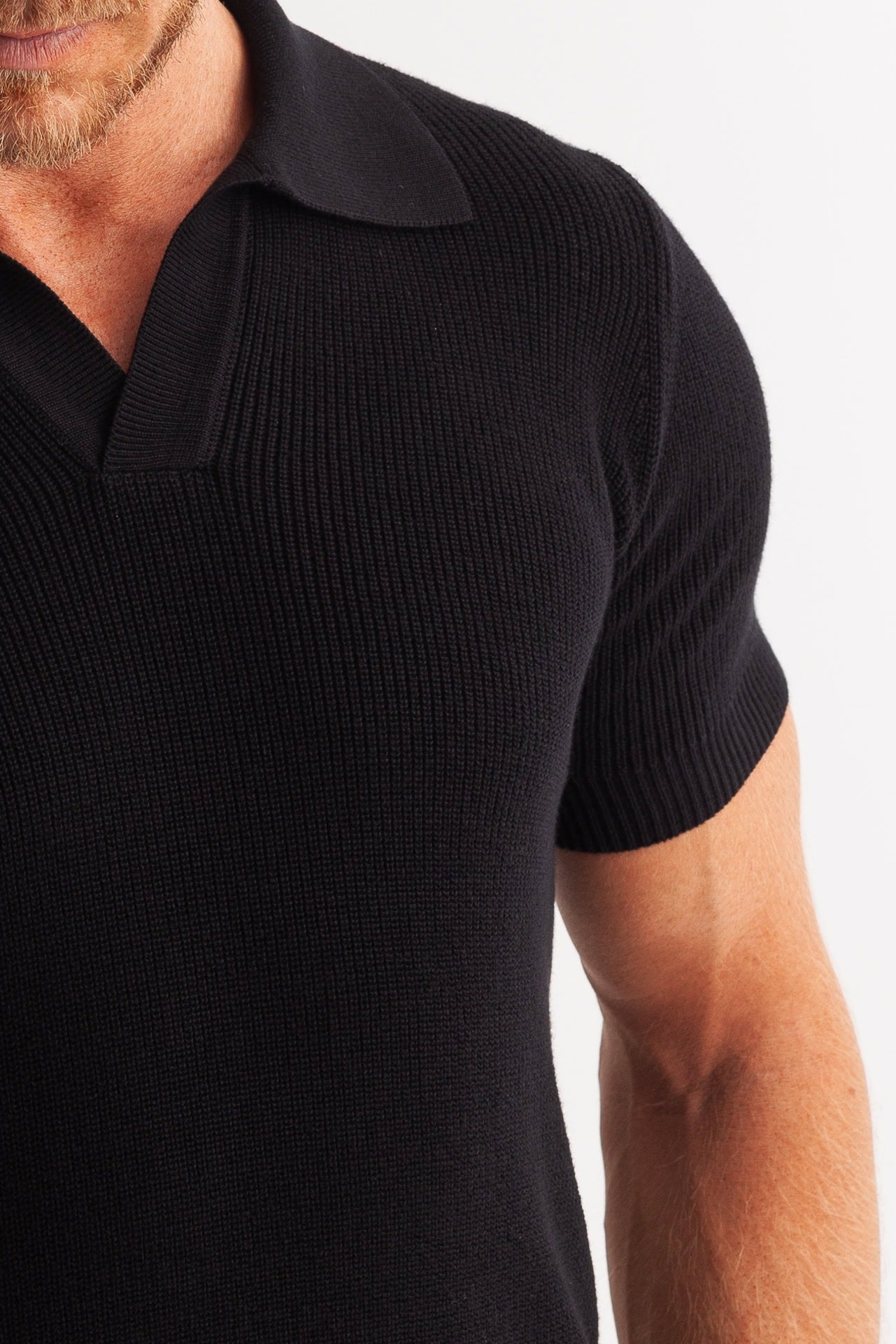 Knit Polo Rich Black